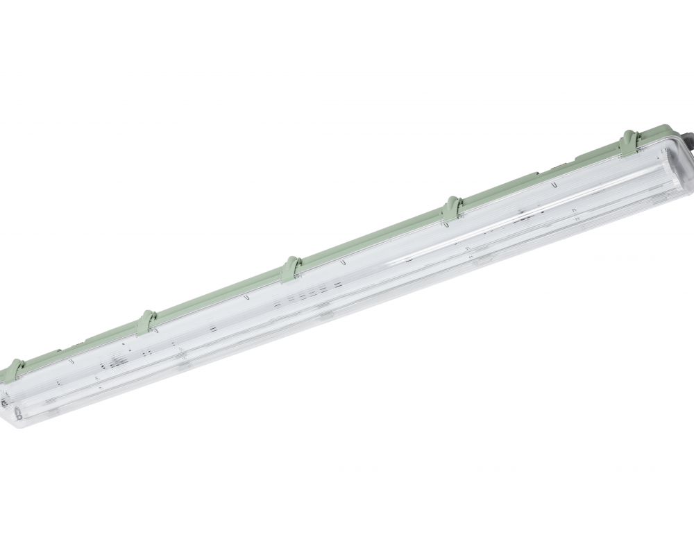 Hermetic luminaire HELIOS BIS, for T8 LED single-sided power supply, G13, IP65, AC220-240V, 2x120cm, ABS/PS