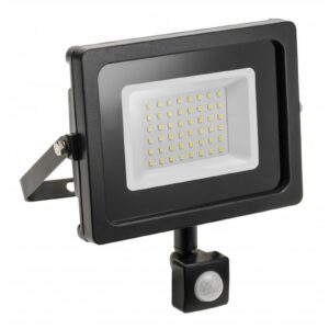 LED floodlight iNEXT with motion sensor 20W 1600lm, PF>0,9, RA>80, IP65, 120°, 6400K, black body