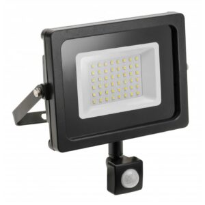 LED floodlight iNEXT with motion sensor 30W 2400lm, PF>0,9, RA>80, IP65, 120°, 6400K, black body