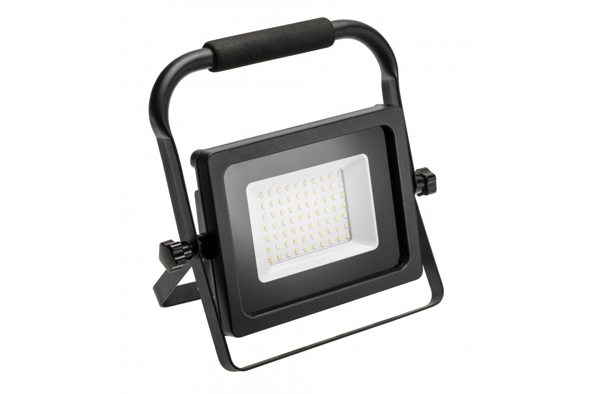 LED floodlight iNEXT (portable) 30W 2400lm, PF>0,9, RA>80, IP65, 120°, 6400K, black body