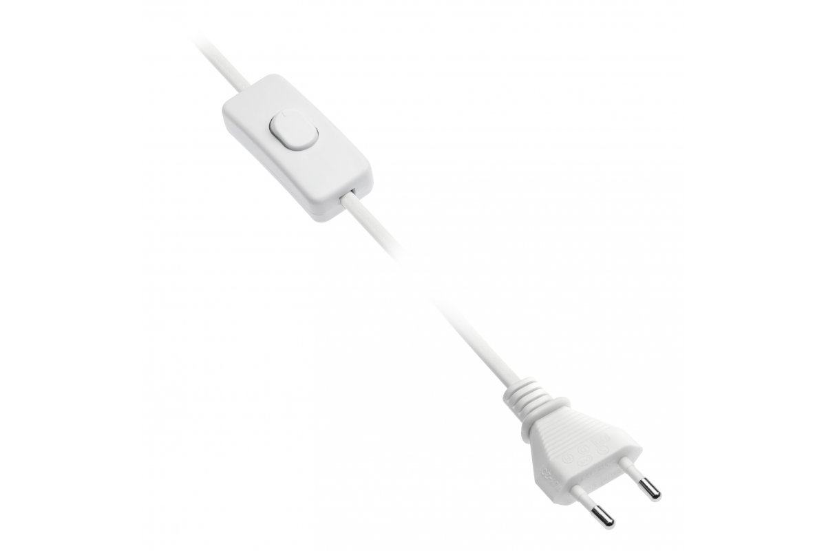Cable with switch 2 m, white