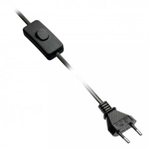 Cable with switch 2 m, black