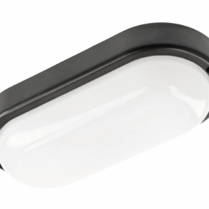 LED luminaire KODO-OK, 12 W, 1080 lm, AC175-260V, PF>0.5, Ra≥80, IP54, IK08, 4000K, oval, black