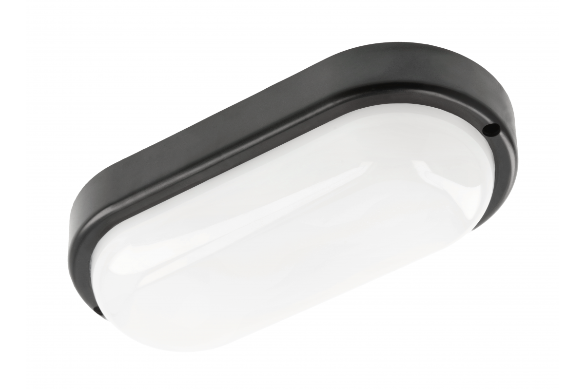 LED luminaire KODO-OK, 12 W, 1080 lm, AC175-260V, PF>0.5, Ra≥80, IP54, IK08, 4000K, oval, black