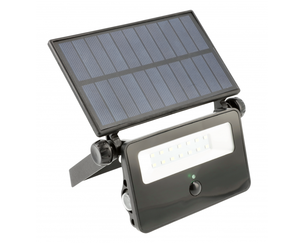 LED solar floodlight with motion sensor LUMOS, 850lm, 6400K, IP65