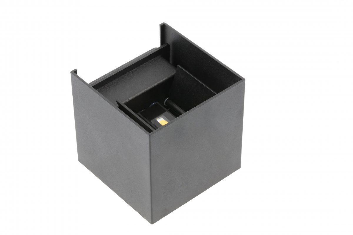 LED wall luminaire MISSOURI-K, 7 W, 540 lm, 4000K, IP54, square, black