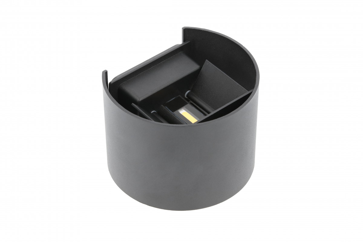 LED wall luminaire MISSOURI-O, 7 W, 540 lm, 4000K, IP54, round, black