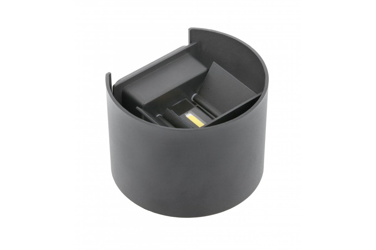 LED wall luminaire MISSOURI-O, 7 W, 540 lm, 4000K, IP54, round, gray