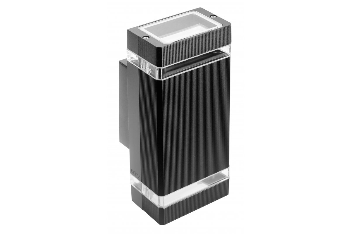 Facade luminaire bidirectional NESSA, 2*GU10, max. 2*50 W, IP54, square, black