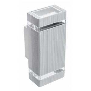 Facade luminaire bidirectional NESSA, 2*GU10, max. 2*50 W, IP54, square, gray