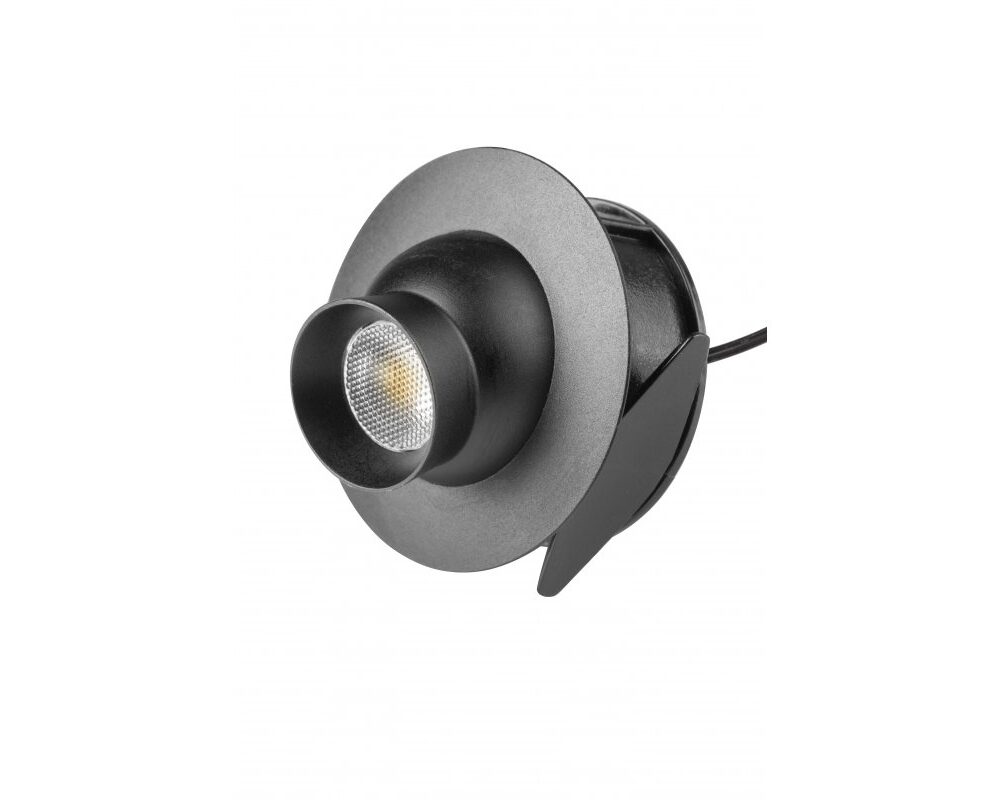 LED luminaire POINT, DC12V, 1.2 W, 65 lm, 4000K, cable mini AMP 1.5 m, black