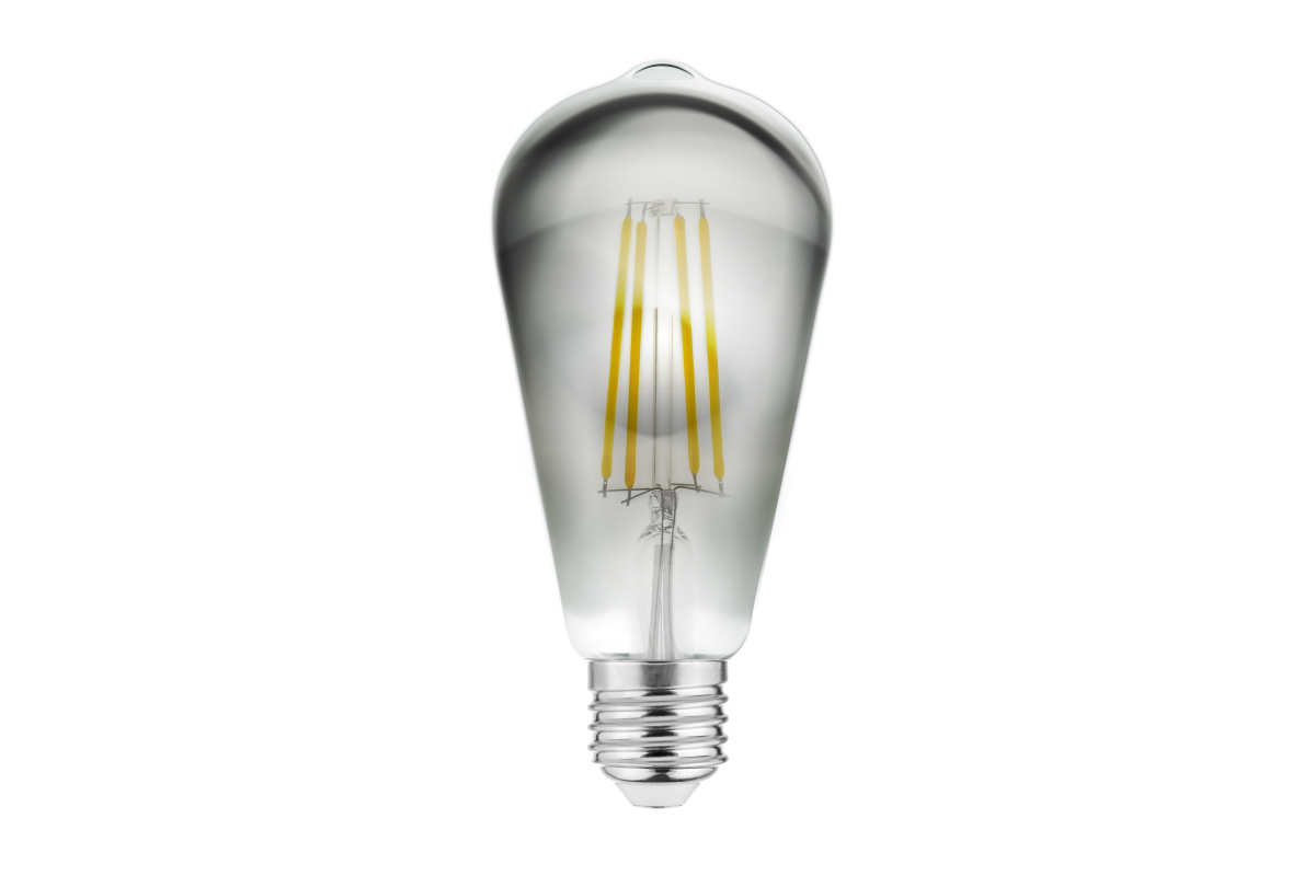 LED Bulb E27, ST64, 6 W, 500 lm, 2700K, AC220-240V, 360°, FILAMENT gray