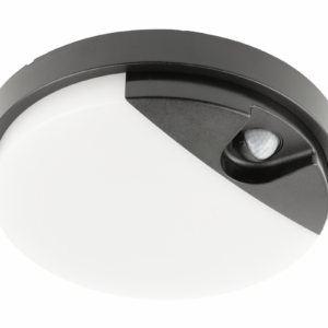 LED luminaire TULON with motion sensor, 15 W, 1350 lm, 4000K, AC220-240V, IP54, round, black