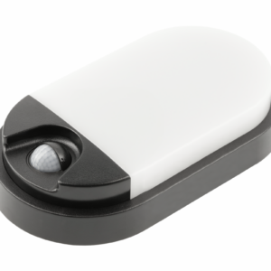 LED luminaire TULON with motion sensor, 15 W, 1350 lm, 4000K, AC220-240V, IP54, oval, black