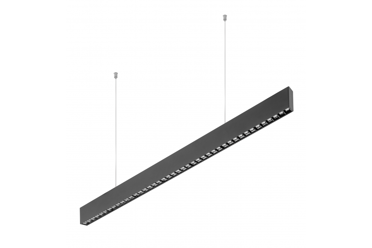 LED linear luminaire VILANA 42 W (30 W+12 W), 3780 lm, 4000K, UGR<19, IP20, 48/120°, 120 cm, black