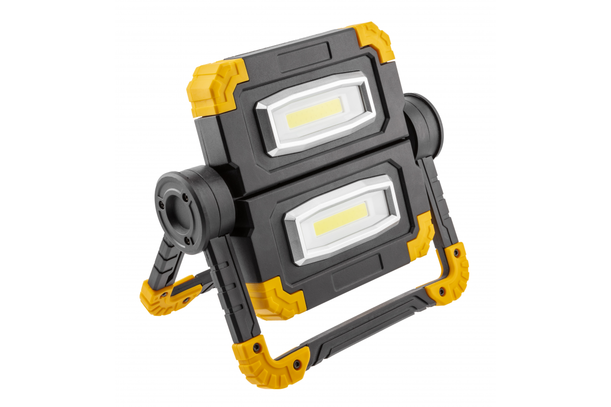 LED floodlight with rechargeable battery WORKY, 2x10 W COB, 1200 lm, 6400K, 5V/1A, USB-C, IP44