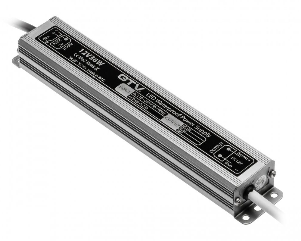 Power supply, DC12V, 36 W, input AC220-240V, IP67