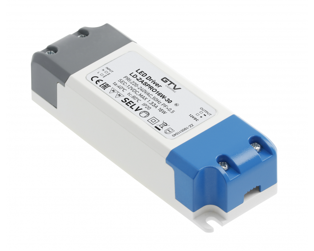 Power supply PRO, DC12V, input AC220-240V, 16 W, IP20