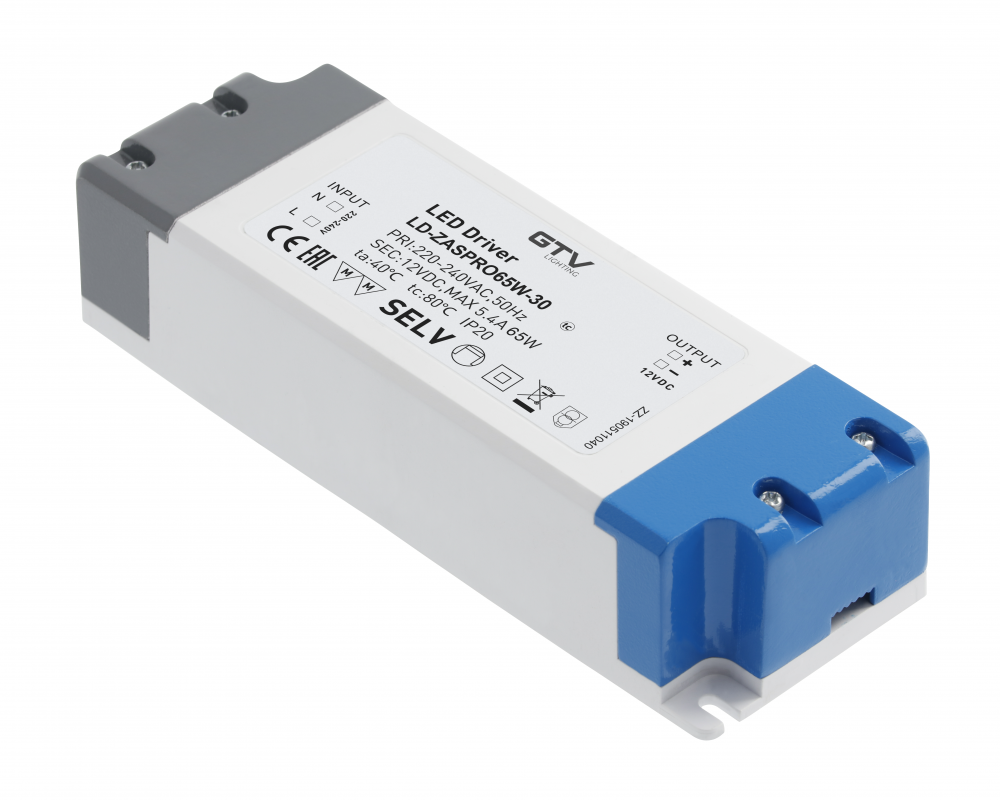 LED Power Supply PRO 12V, 65W, input 220-240VAC, IP20, ext.181x63x40 mm