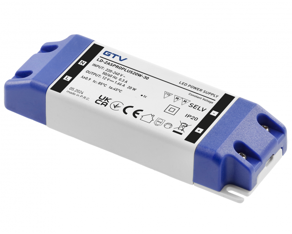 Power supply PRO+, DC12V, 20 W, input AC220-240V, IP20