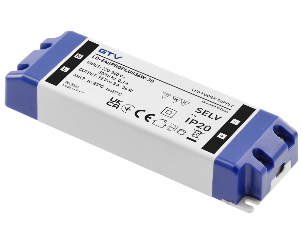 Power supply PRO+, DC12V, 36 W, input AC220-240V, IP20