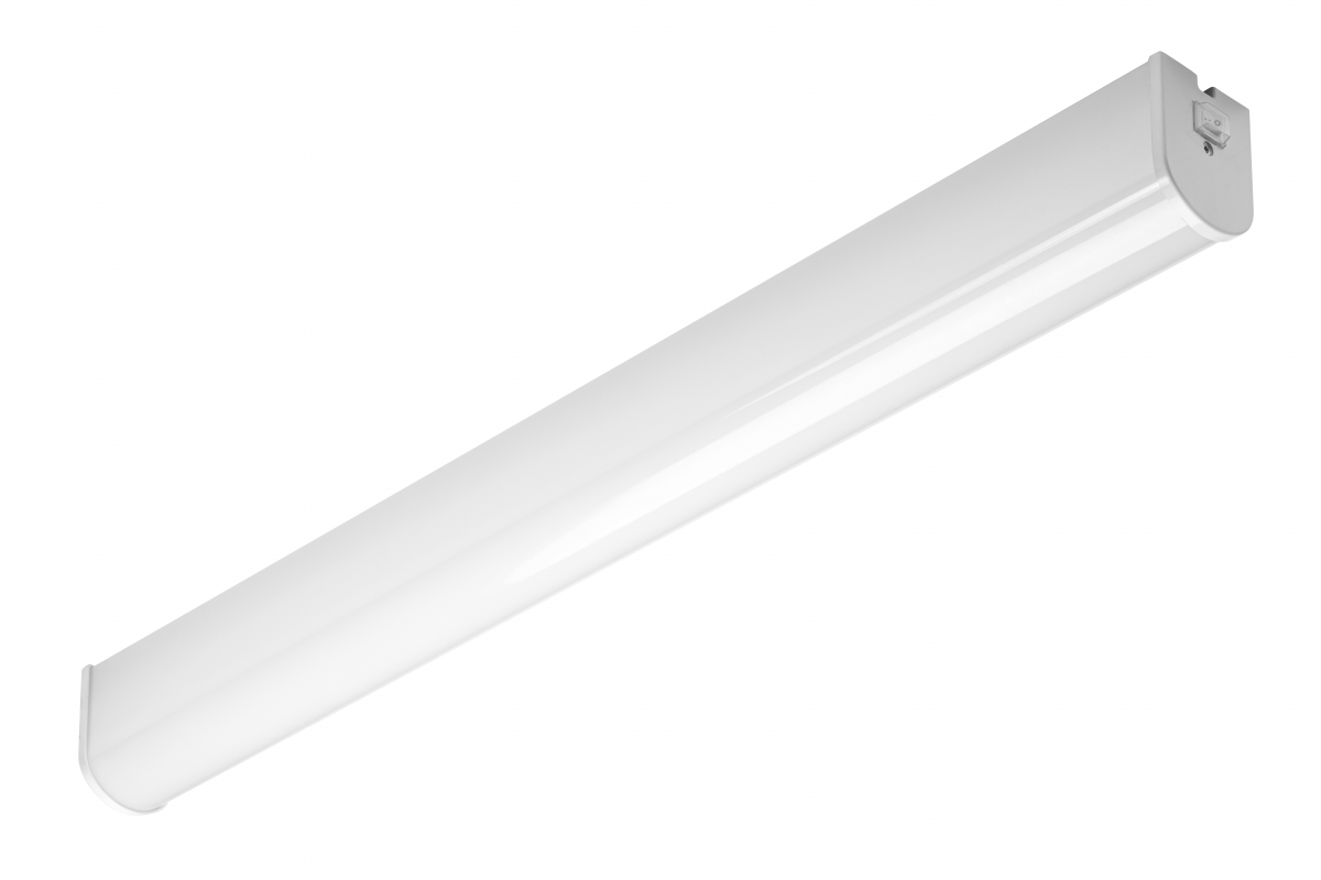 LED luminaire ZITA with switch, 15 W, 1200 lm, 4000K, AC220-240V, 50-60 Hz, IP44, RA>80, 60 cm, white