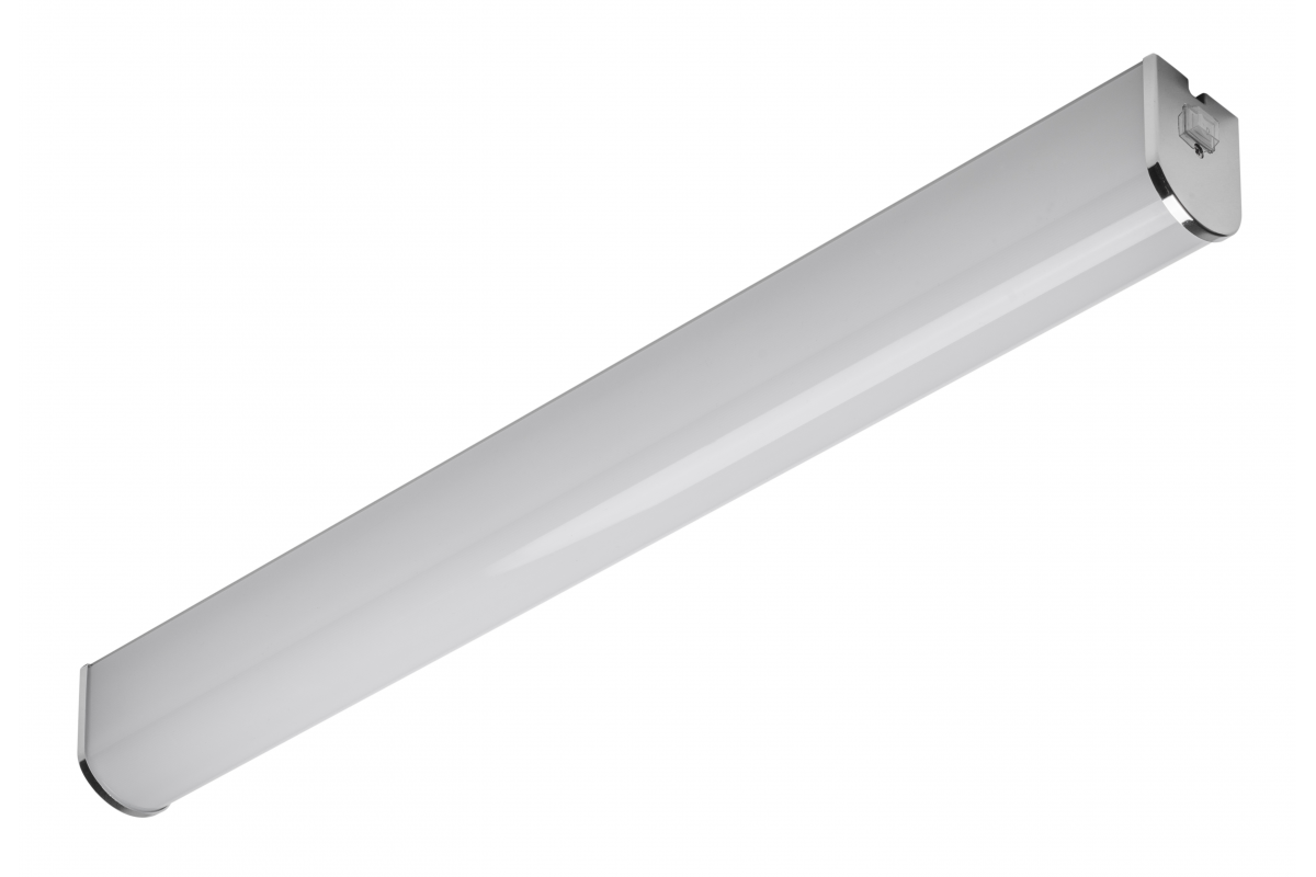 LED luminaire ZITA with switch, 15 W, 1200 lm, 4000K, AC220-240V, 50-60 Hz, IP44, RA>80, 60 cm, chrome