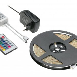 Kit with RGB strip 5 m 150LED and controller IR24 and power supply 25 W, IP20