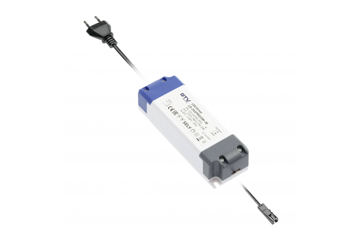 Set, power supply PRO, DC12V, input AC220-240V, 16 W, IP20, with plug and splitter 6 x mini AMP