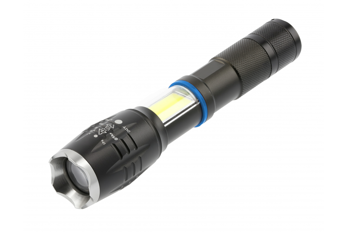 LED flashlight on 1xAAA battery, 8 W, 800 lm, 6400K, 500 m, IP44