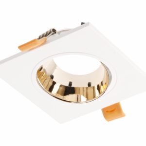 Spot luminaire housing ARIES IP20, PC, square, white/gold