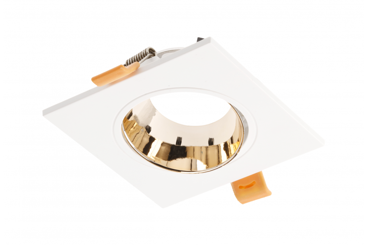 Spot luminaire housing ARIES IP20, PC, square, white/gold