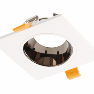 Spot luminaire housing ARIES IP20, PC, square, white/black chrome