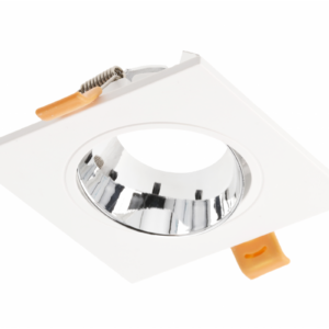 Spot luminaire housing ARIES IP20, PC, square, white/chrome