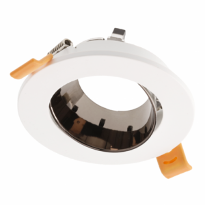 Spot luminaire housing ARIES, IP20, PC, Ø90*30 mm, round, white/black chrome