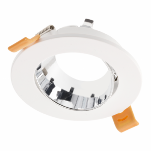 Spot luminaire housing ARIES, IP20, PC, Ø90*30 mm, round, white/chrome