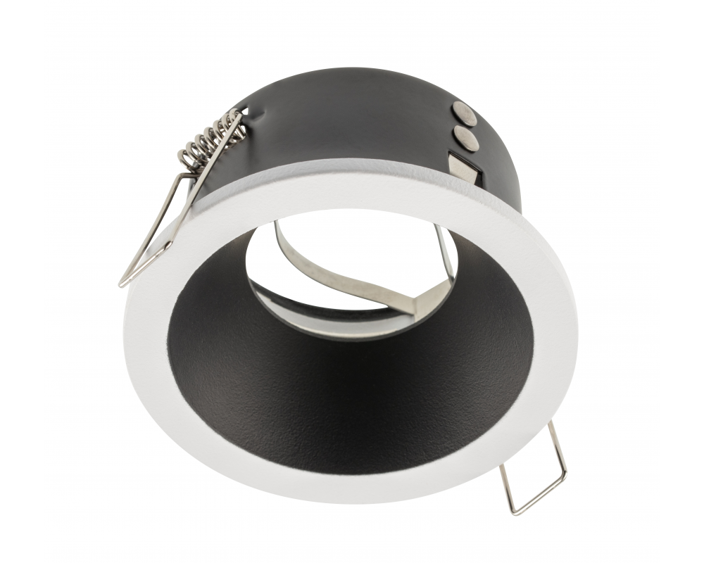 Spot luminaire housing ELVA, IP54, Ø85x45 mm, white/black