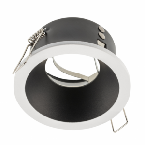 Spot luminaire housing ELVA, IP54, Ø85x45 mm, white/black