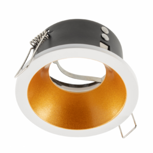 Spot luminaire housing ELVA, IP54, Ø85x45 mm, white/copper