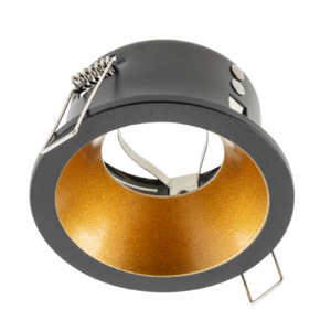 Spot luminaire housing ELVA, IP54, Ø85x45 mm, black/copper