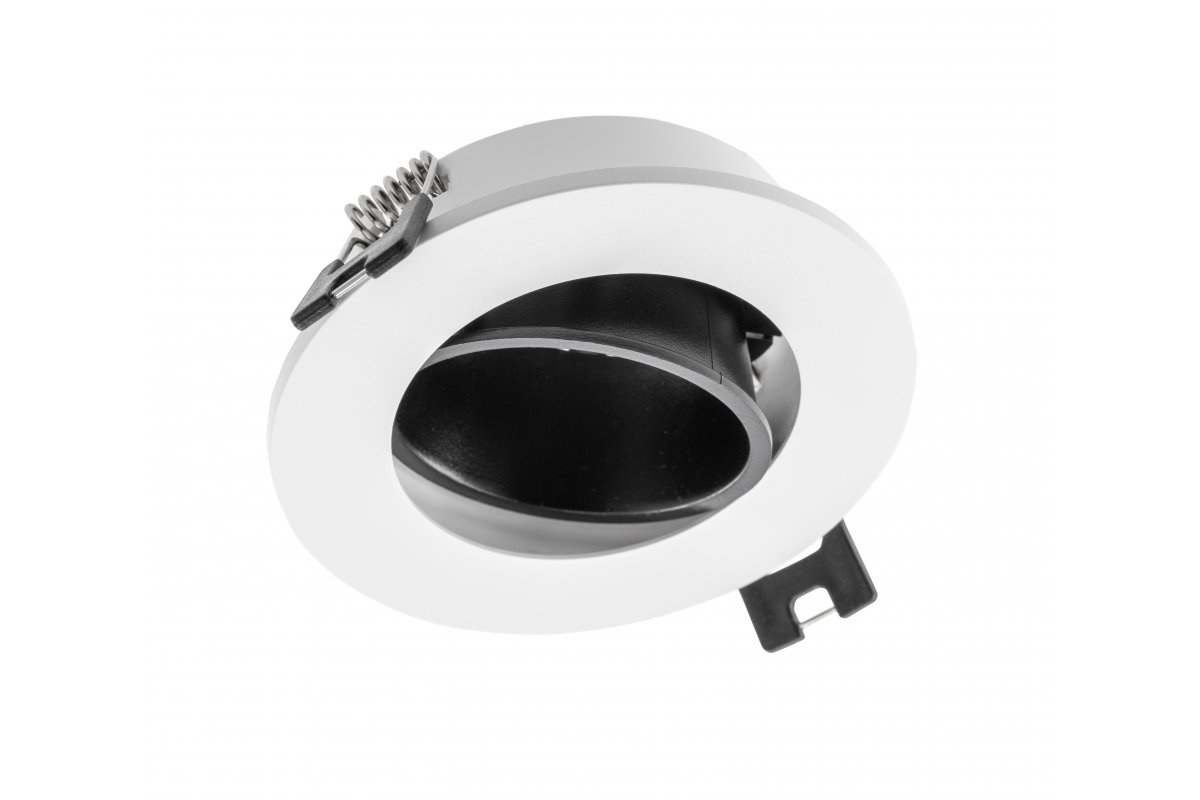 Spot luminaire housing LINTO, IP20, PC, round, Ø90x29 mm, white/black