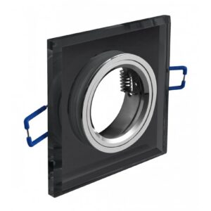 Spot luminaire housing BRILLANTE, IP20, glass, square, black