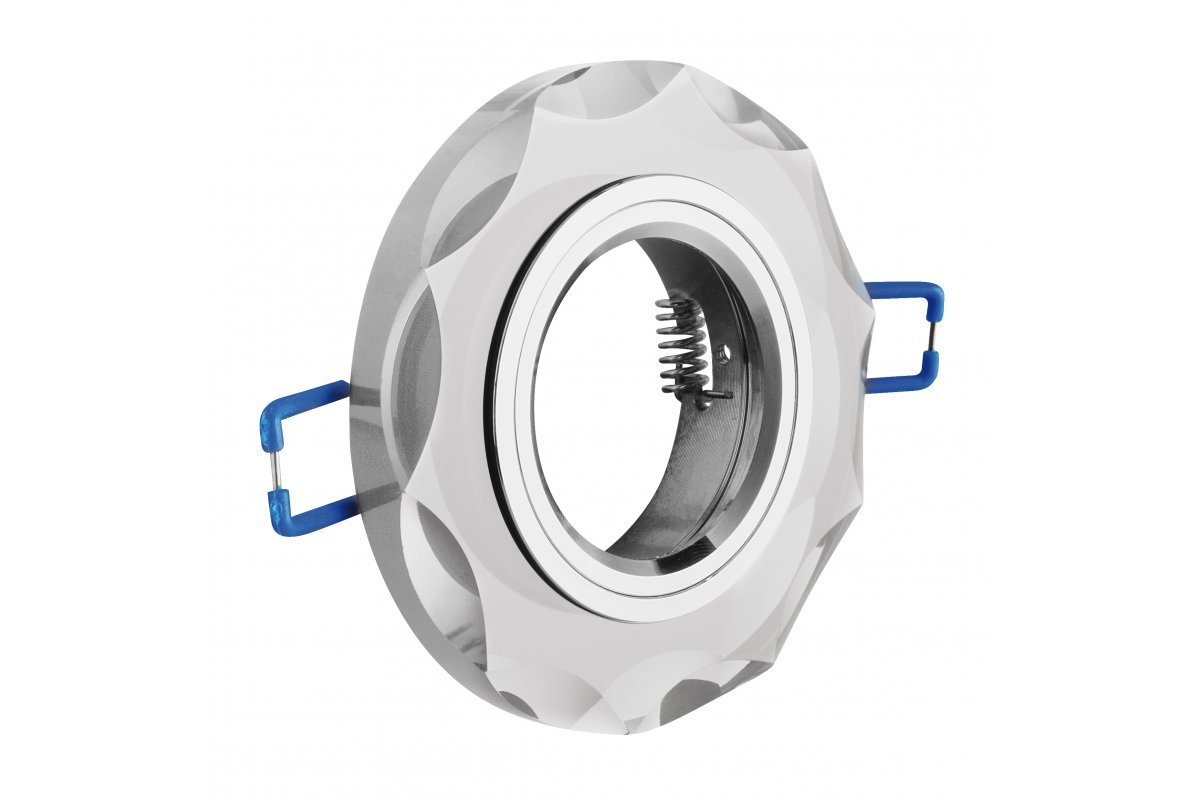 Spot luminaire housing BRILLANTE, IP20, glass, round, white