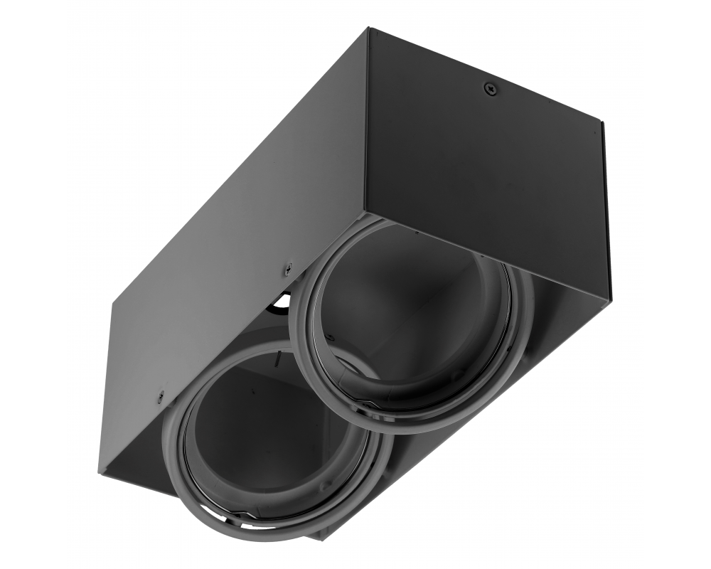 Ceiling luminaire housing PIREO N, surface-mounted, double, IP20, black