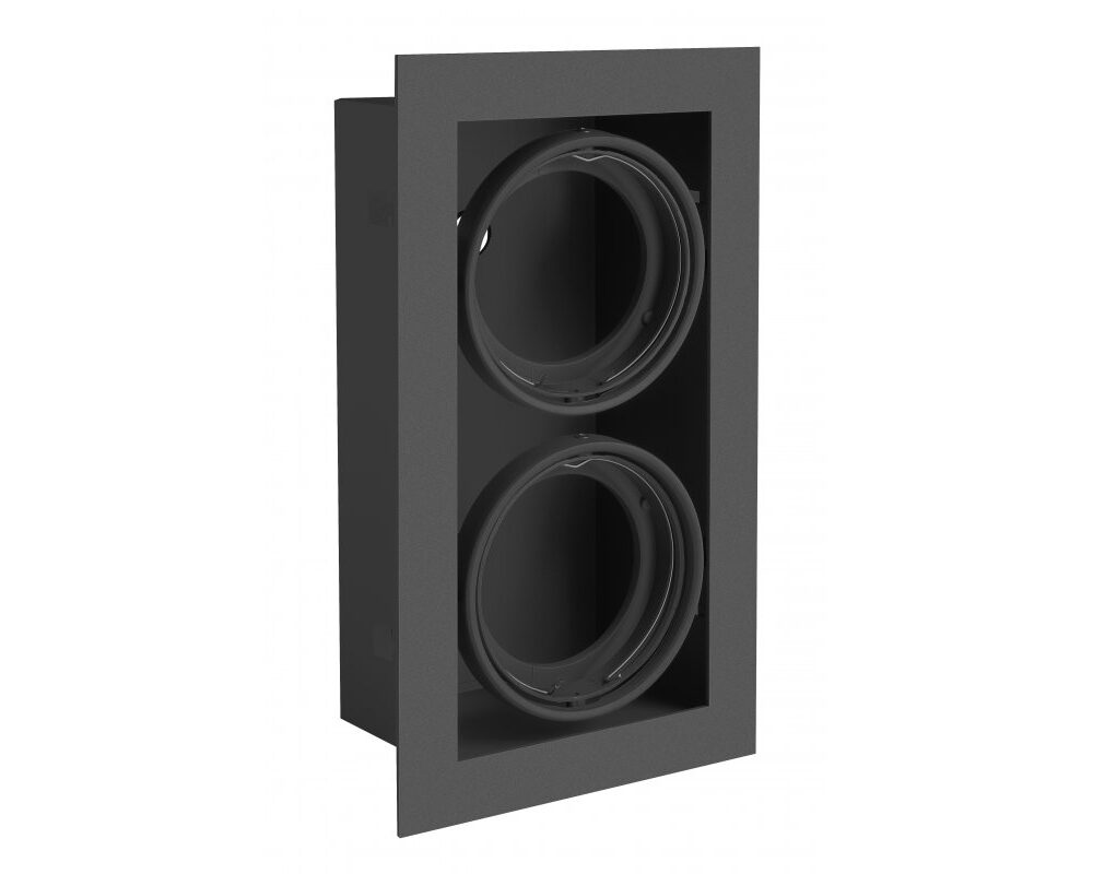 Ceiling luminaire housing PIREO, recessed, IP20, double, black