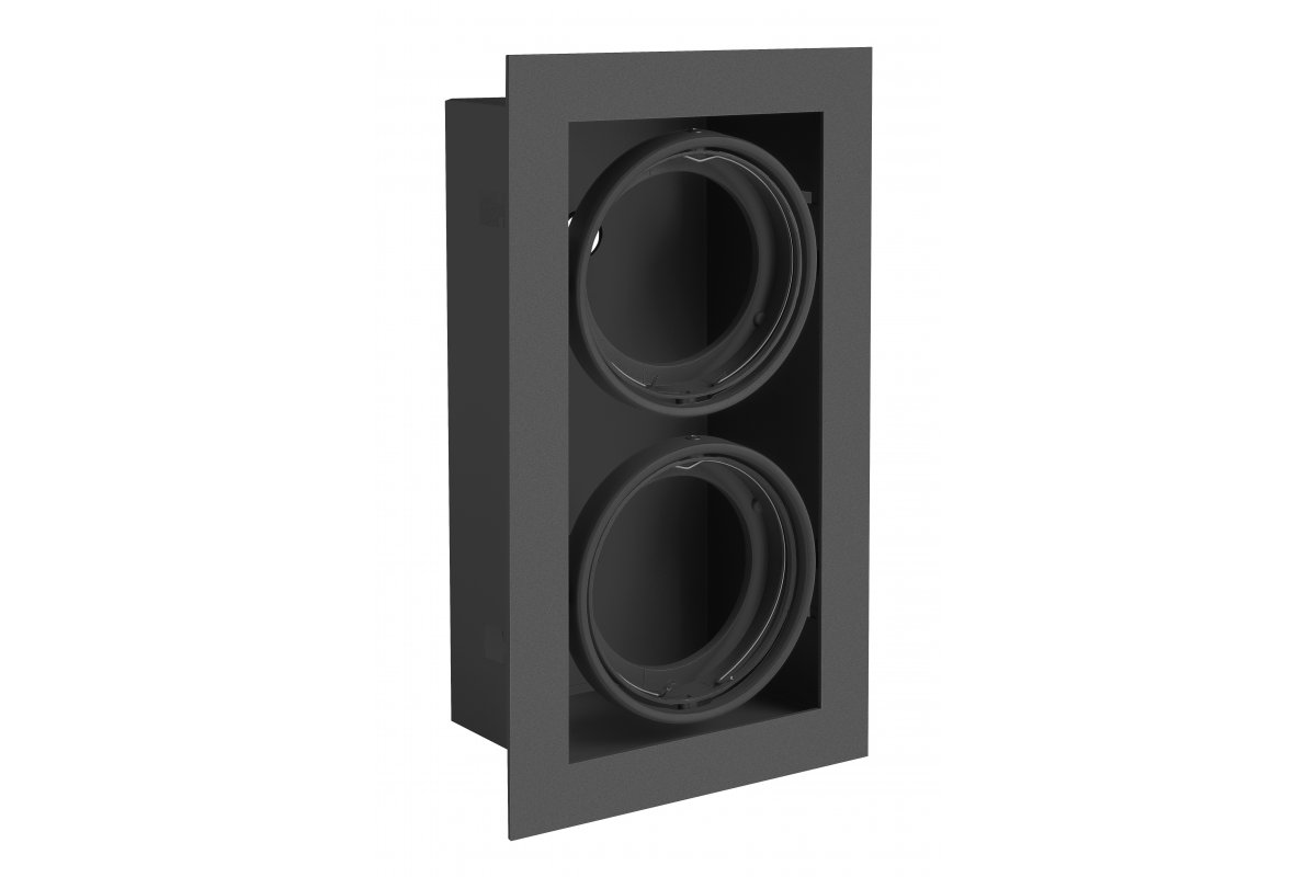 Ceiling luminaire housing PIREO, recessed, IP20, double, black