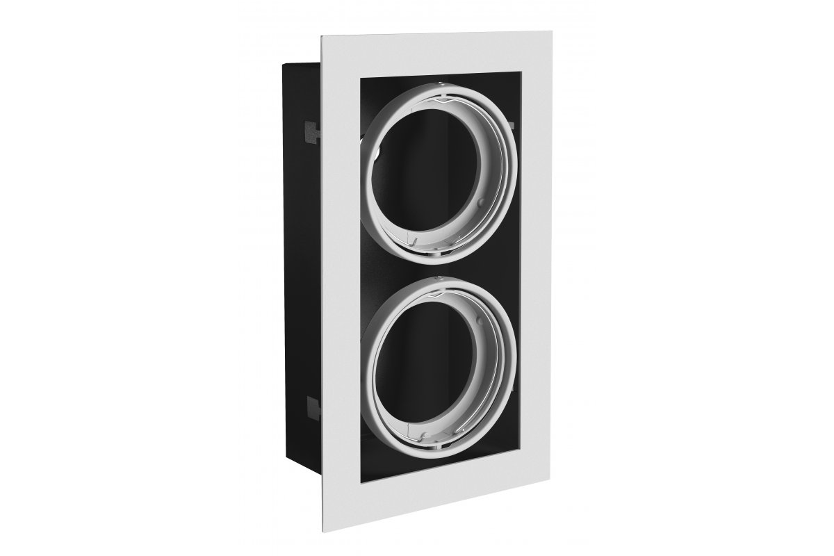 Ceiling luminaire housing PIREO, recessed, IP20, double, gray