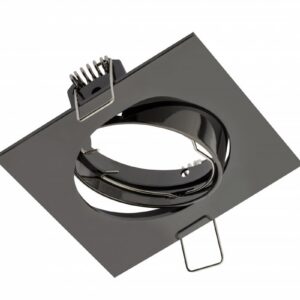 Spot luminaire housing PORTO-K with adjustment, IP20, square, black chrome