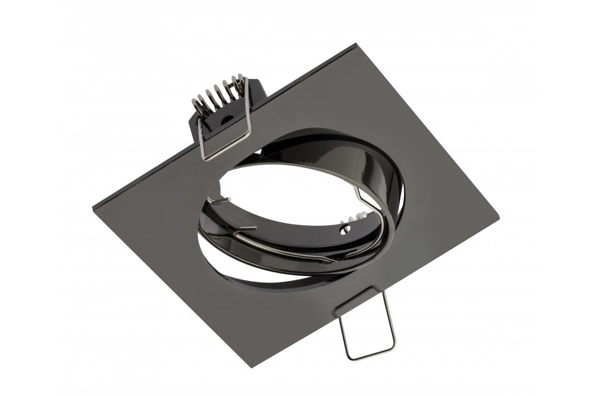 Spot luminaire housing PORTO-K with adjustment, IP20, square, black chrome