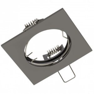 Spot luminaire housing PORTO, IP20, square, black chrome